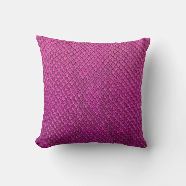 Pink Python: Schlange Hauttextur. Kissen (Vorderseite)