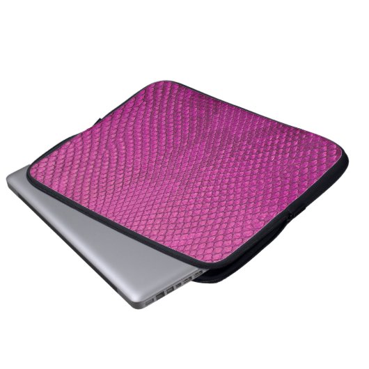 Pink Python: Schlange Hauttextur. Laptopschutzhülle (Vorne Knopf)