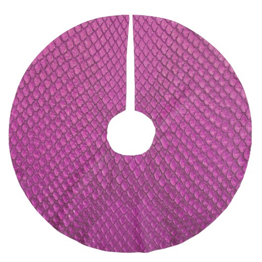 Pink Python: Schlange Hauttextur. Polyester Weihnachtsbaumdecke (Vorderseite)
