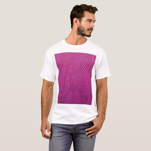 Pink Python: Schlange Hauttextur. T-Shirt (Vorne ganz)