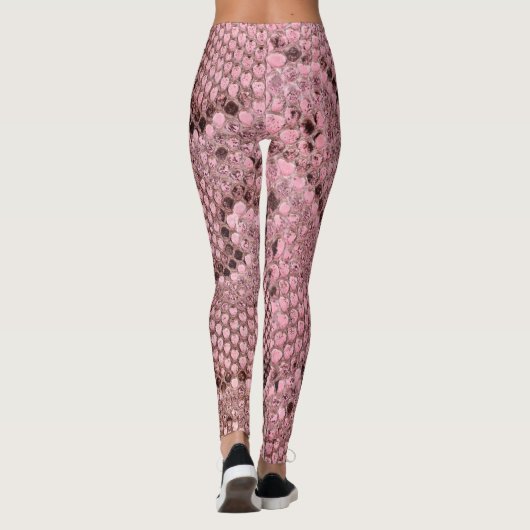 Pink Python Schlange Printwerbung Frauen Leggings (Rückseite)