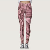 Pink Python Schlange Printwerbung Frauen Leggings (Vorderseite)