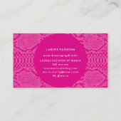 Pink Python Skin Business Card Visitenkarte (Rückseite)