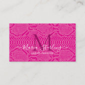 Pink Python Skin Business Card Visitenkarte (Vorderseite)