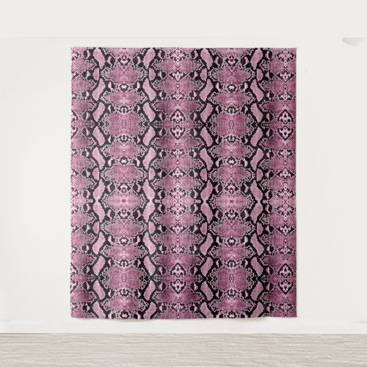 Pink Python Snakeskin Hintergrund Wandteppich (Vorderseite)