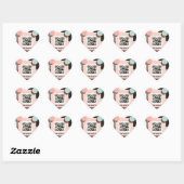 Pink-QR-Code Herz-Aufkleber (Blatt)