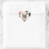 Pink-QR-Code Herz-Aufkleber (Tasche)