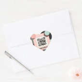 Pink-QR-Code Herz-Aufkleber (Umschlag)