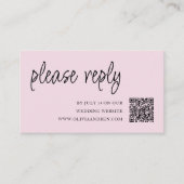 Pink | QR-Code | RSVP-Abschlusskarte für Hochzeite Begleitkarte (Vorderseite)
