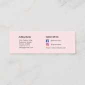 Pink QR Code Schönheit Makeup Artist Mini Visitenkarte (Rückseite)