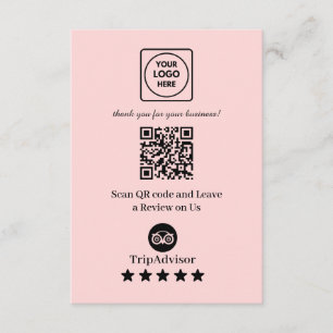 Pink QR TripAdvisor-Bewertung Link Begleitkarte