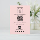 Pink QR | TripAdvisor Business Rating Link Begleitkarte (Stehend Vorderseite)