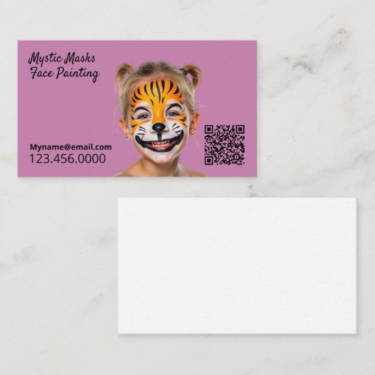 Pink QR Visitenkarte (Vorne/Hinten)