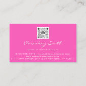 Pink Quality Lashes Skript QR-Logo Visitenkarte (Rückseite)