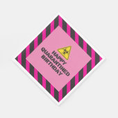 Pink Quarantine Birthday Party Servietten (Ecke)