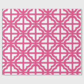 Pink Quaterfoil Gitter-Viertel-Packpapier Geschenkpapier (Flach)