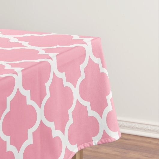 Pink Quatrefoil Fliesen Muster Tischdecke (Beispiel)