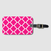 Pink Quatrefoil Gepäck-Aufkleber Gepäckanhänger (Vorderseite (Horizontal))