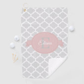 Pink Quatrefoil Personalisiert Golf Handtuch (Insitu)