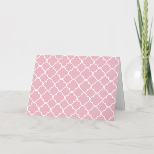 Pink Quatrefolie, Latticework, marokkanischer Trel Karte (Vorderseite)