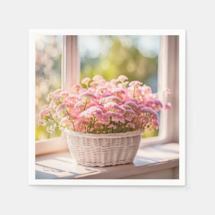 Pink Queen Anne's Lace Bouquet Serviette