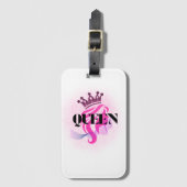 Pink Queen Crown Design – Confident Feminine Power Gepäckanhänger (Vorderseite Vertikal)