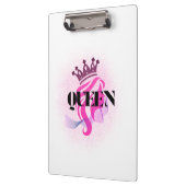 Pink Queen Crown Design – Confident Feminine Power Klemmbrett (Links)