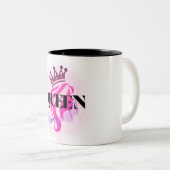 Pink Queen Crown Design – Confident Feminine Power Zweifarbige Tasse (VorderseiteRechts)