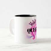 Pink Queen Crown Design – Confident Feminine Power Zweifarbige Tasse (Vorderseite Links)