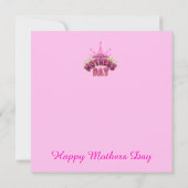 Pink Queen Crown Happy Mütter Tag Flat Card (Rückseite)