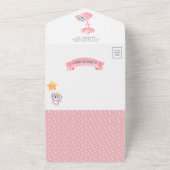 Pink Queen Koala Bear Girl Navy Blue Baby Dusche All In One Einladung (Außenbereich)