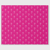 Pink Question Mark Wrapping Paper Geschenkpapier (Flach)