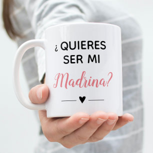 Pink Quieres Ser Mi Madrina Godmata Vorschlag Kaffeetasse