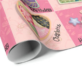 Pink Quilt Motif Geburtstag für sie hinzufügen Geschenkpapier (Rolleneckpunkt)