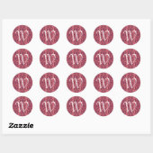 Pink Quilt Runder Aufkleber (Blatt)