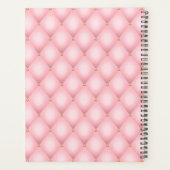 Pink Quilted Muster Monogram Luxury Planner Planer (Rückseite)