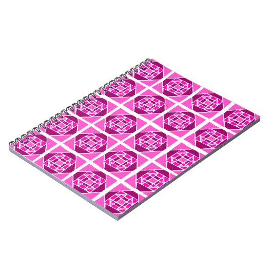 Pink-Quiltmuster-Notebook Notizblock (Linke Seite)