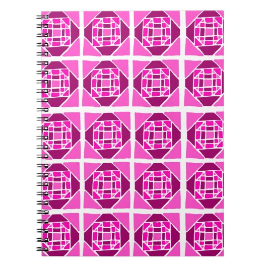 Pink-Quiltmuster-Notebook Notizblock (Vorderseite)