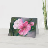 Pink Quince Blume und Bud Pastel Denken Sie an Sie Karte (Vorderseite)