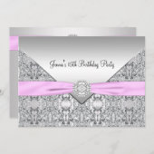 Pink Quinceanera 15. Geburtstagsparty Einladung (Vorne/Hinten)