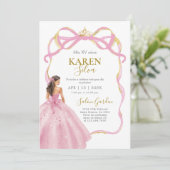Pink Quinceanera Invitation Einladung (Stehend Vorderseite)