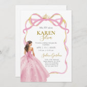 Pink Quinceanera Invitation Einladung (Vorne/Hinten)