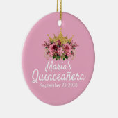 Pink Quinceañera Keepake Ornament (Rechts)