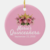 Pink Quinceañera Keepake Ornament (Hinten)