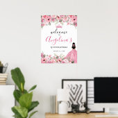 Pink Quinceanera Welcome Sign Poster (Heimbüro)