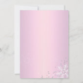 Pink Quinceanera Winter Wonderland Schneeflocken Einladung (Rückseite)