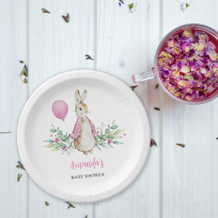 Pink Rabbit Babydusche Pappteller