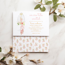 Pink Rabbit Ballerina Babydusche Einladung