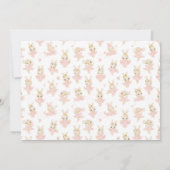 Pink Rabbit Ballerina Babydusche Einladung (Rückseite)
