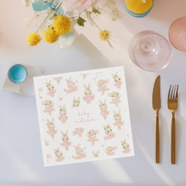 Pink Rabbit Ballerina Tutu Babydusche Serviette